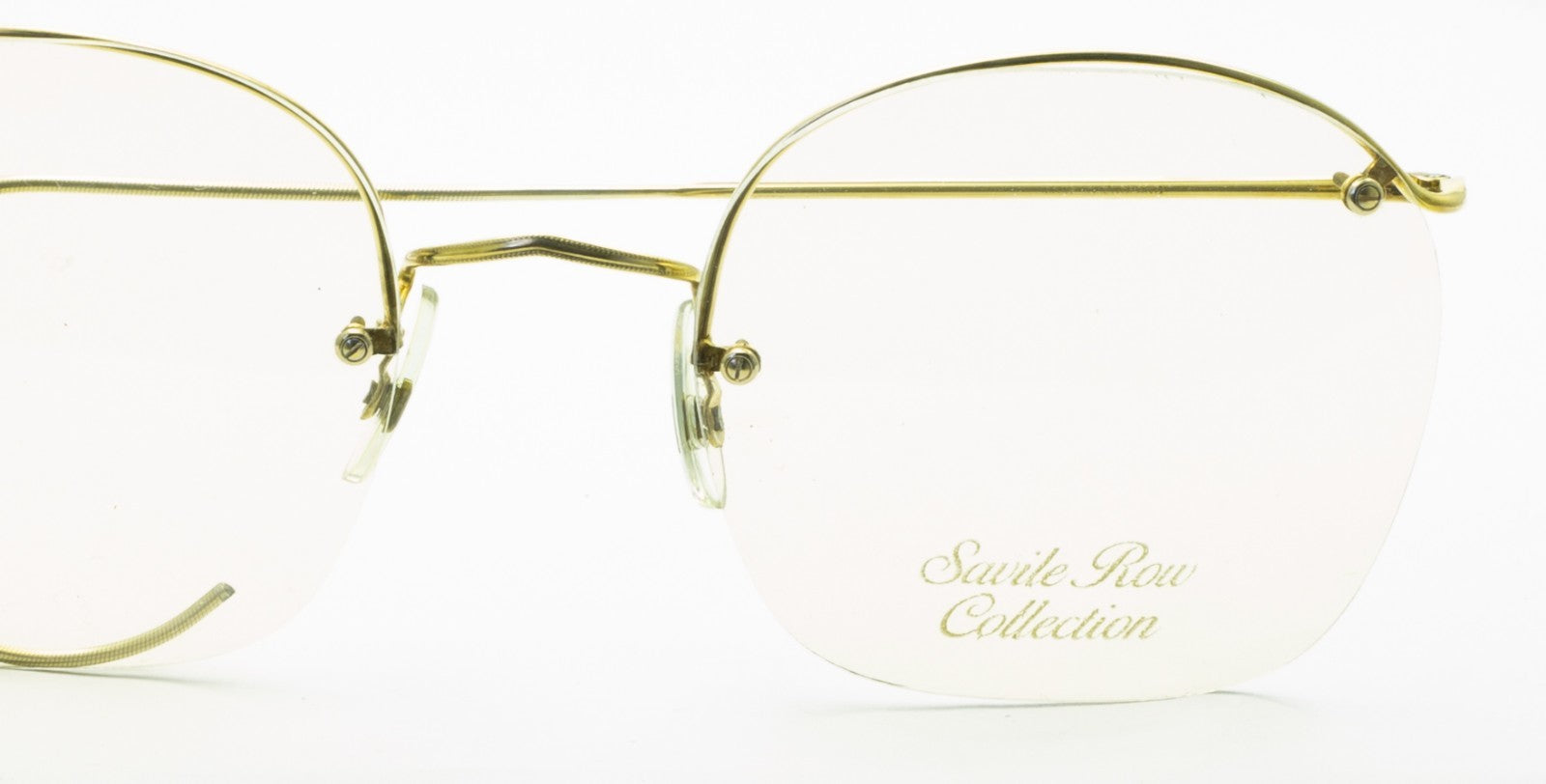 SAVILE ROW ENGLAND Rimway Gold 52x20mm Eyewear FRAMES RX Optical Eyeglasses -NOS