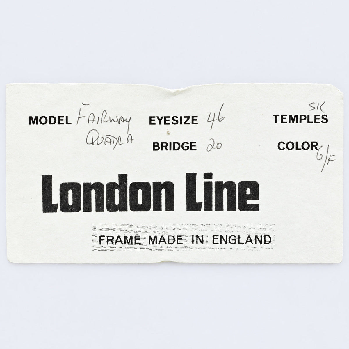 B.O.I.C. (SAVILE ROW) ENGLAND Fairway Gold 46x20mm PANTO Quadra RX Optical NOS