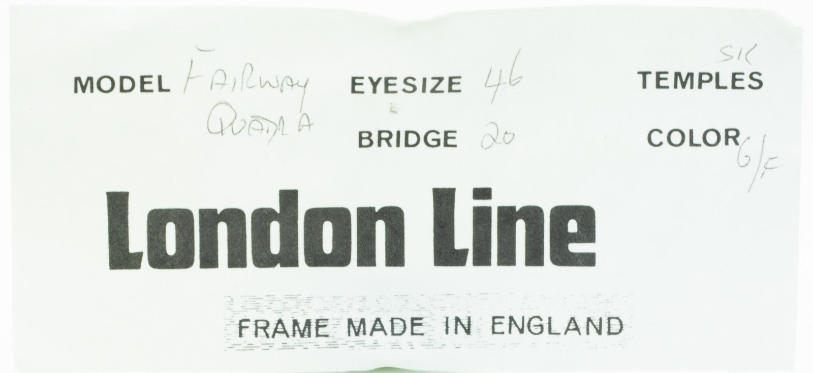 B.O.I.C. (SAVILE ROW) ENGLAND Fairway Gold 46x20mm PANTO Quadra RX Optical NOS