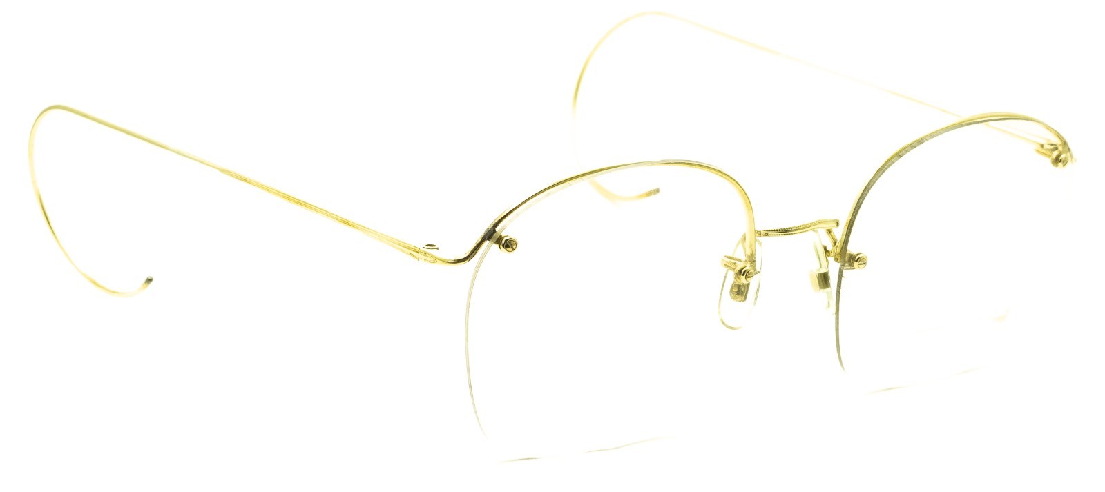 ALGHA (SAVILE ROW) Rimway Gold 52x18mm Eyewear FRAMES RX Optical Eyeglasses -NOS