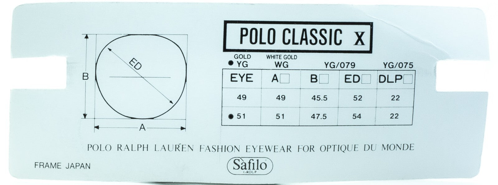 RALPH LAUREN POLO Classic X 51mm RX Optical Eyewear FRAMES Glasses New - Japan