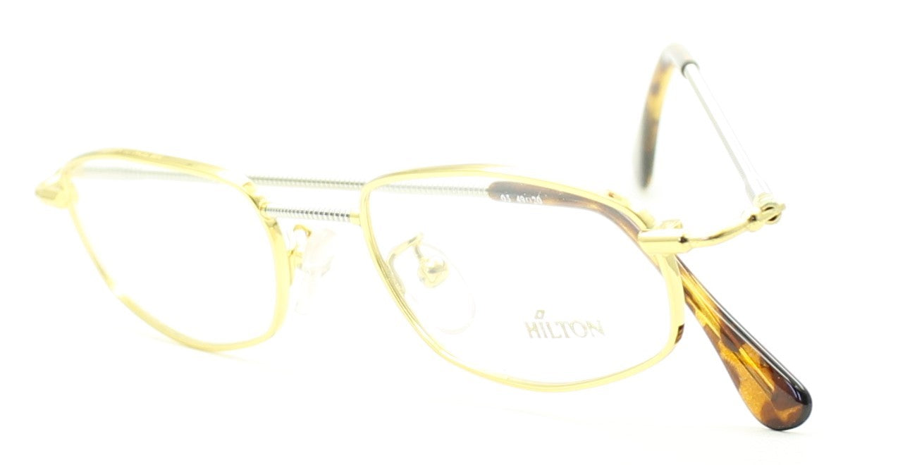 Hilton Classic 14 OVAL GOLD 49x20mm FRAMES RX Optical Glasses Eyewear Italy -New