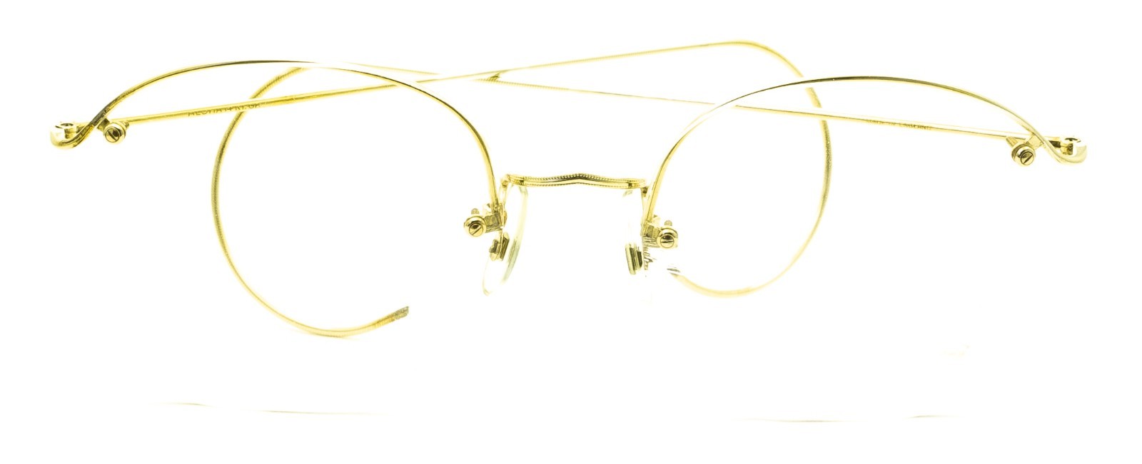 ALGHA (SAVILE ROW) Rimway Gold 54x18mm Eyewear FRAMES RX Optical Eyeglasses -NOS