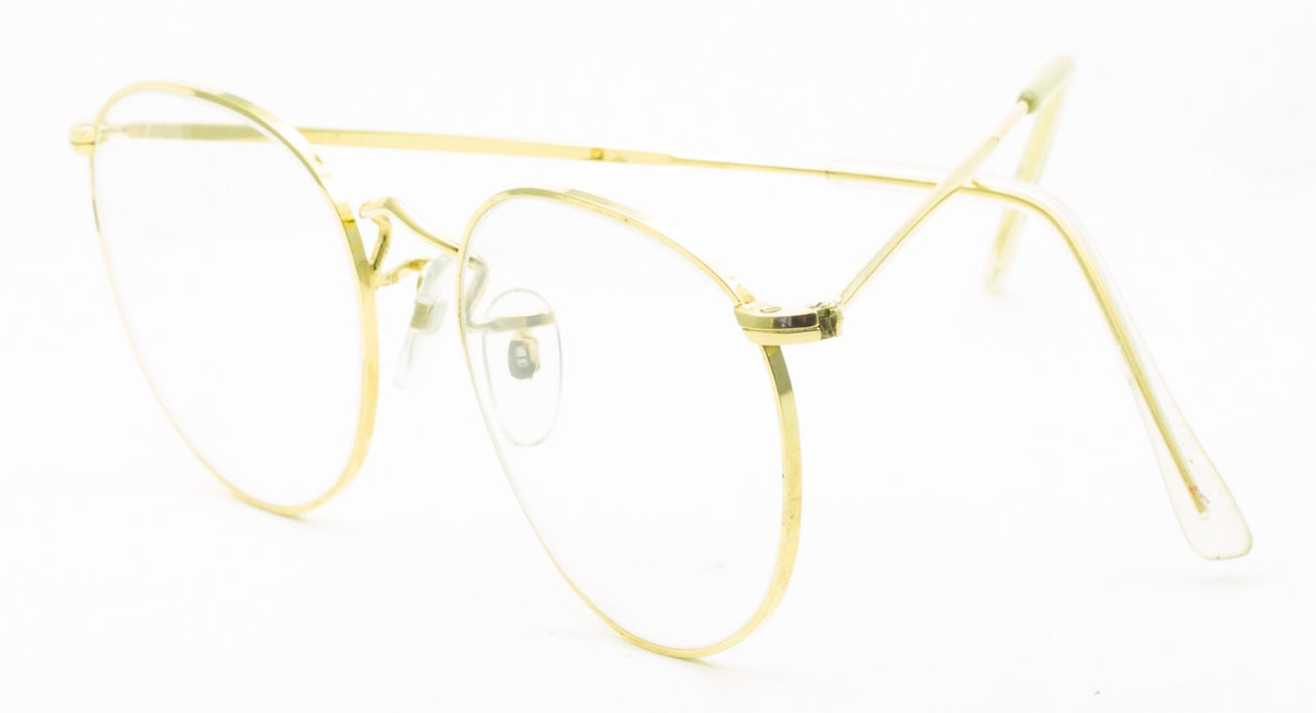 B.O.I.C. (SAVILE ROW) ENGLAND Gold 47x22mm Quadra Frames RX Optical Eyeglasses