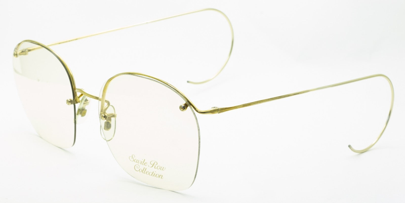 SAVILE ROW ENGLAND Rimway Gold 52x20mm Eyewear FRAMES RX Optical Eyeglasses -NOS