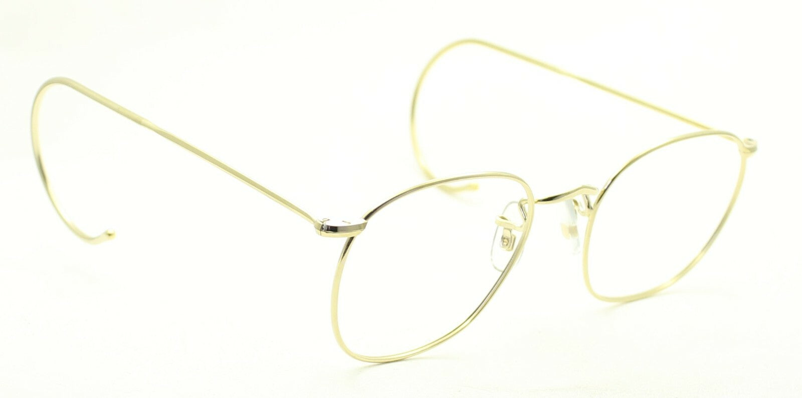 SAVILE ROW ENGLAND Gold 48x20mm PANTO Quadra RX Optical Eyeglasses Frames - NOS