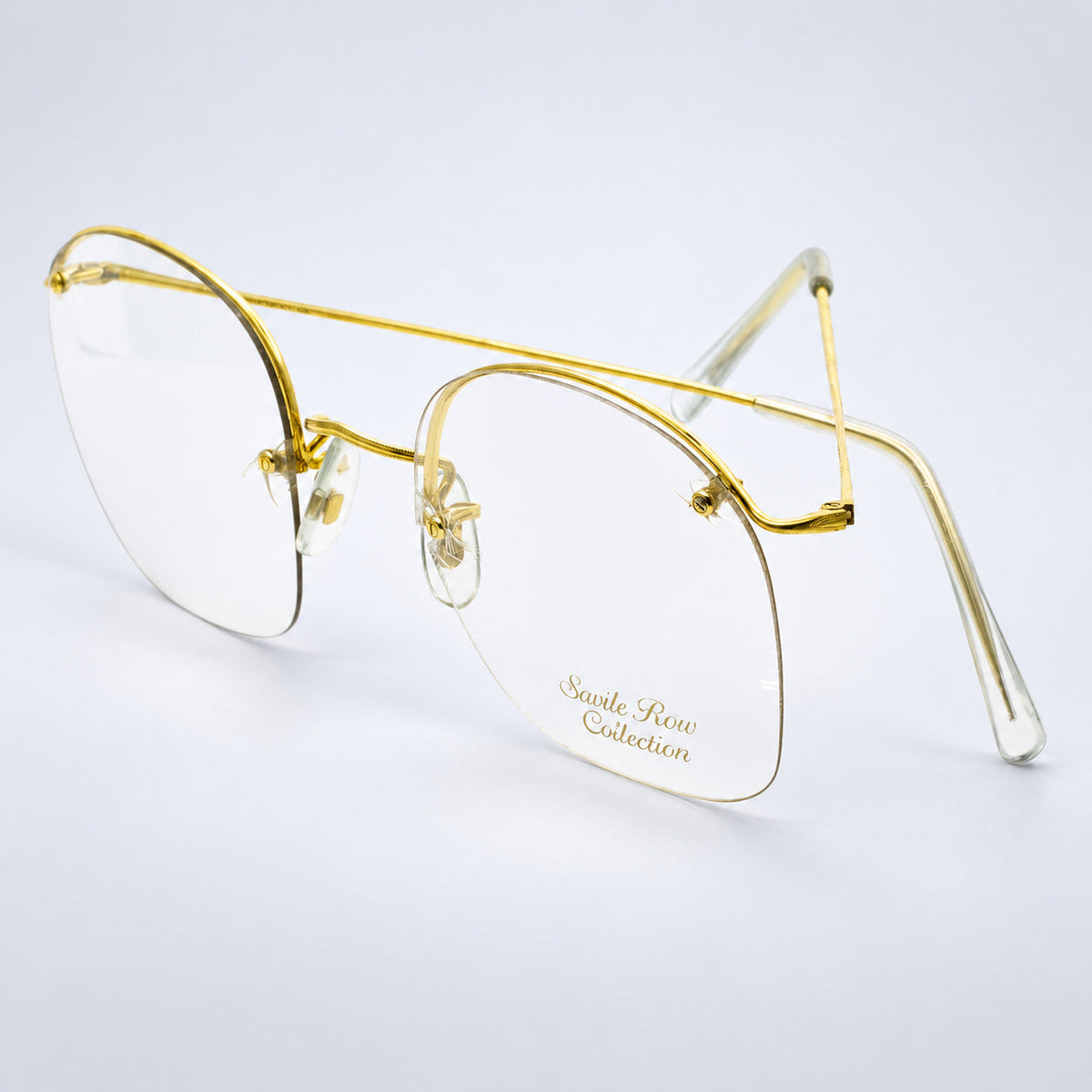 SAVILE ROW ENGLAND Rimway Gold 53x22mm Eyewear FRAMES RX Optical Eyeglasses -NOS