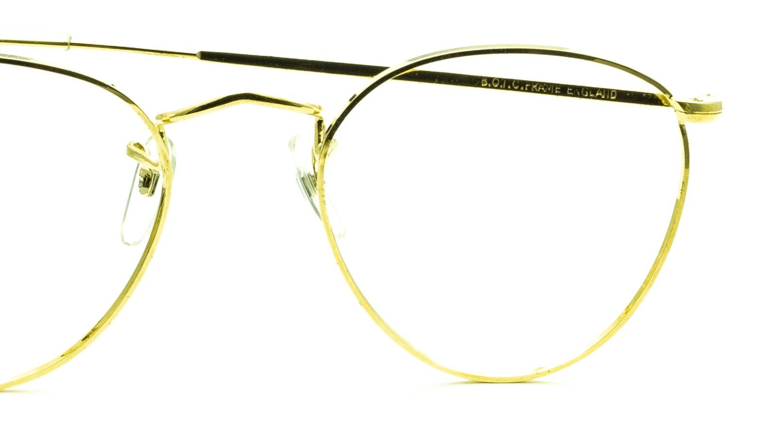 B.O.I.C. (SAVILE ROW) ENGLAND Gold 47x20mm PANTO Frames RX Optical EyeglassesNOS
