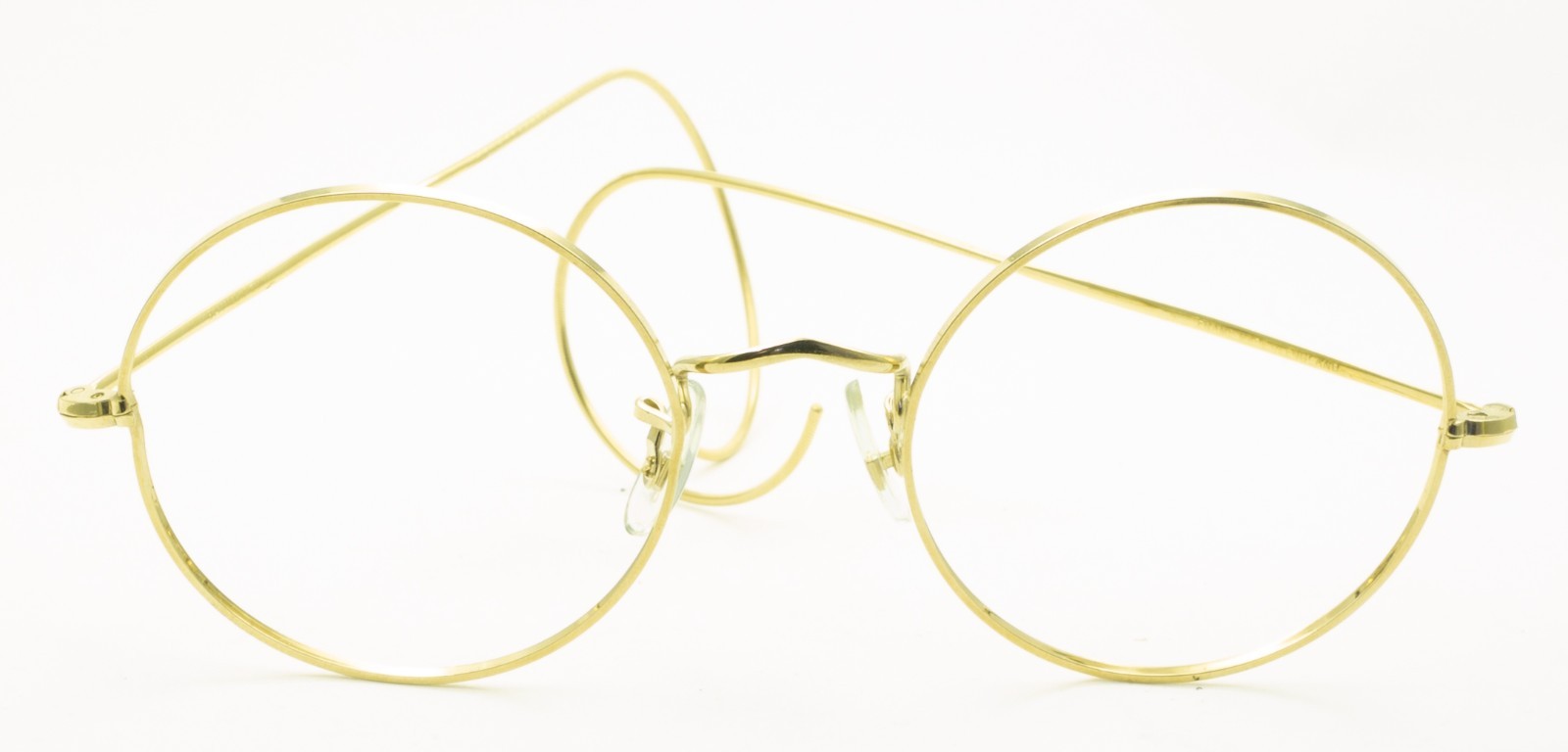 SAVILE ROW ENGLAND Gold 48x20mm Round Eyewear FRAMES Eyeglasses Optical Glasses