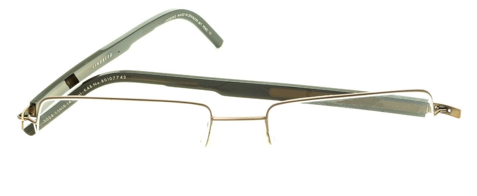 LINDBERG 3024 K48 Half Rim RX Optical TITANIUM Eyewear FRAMES Glasses - Denmark