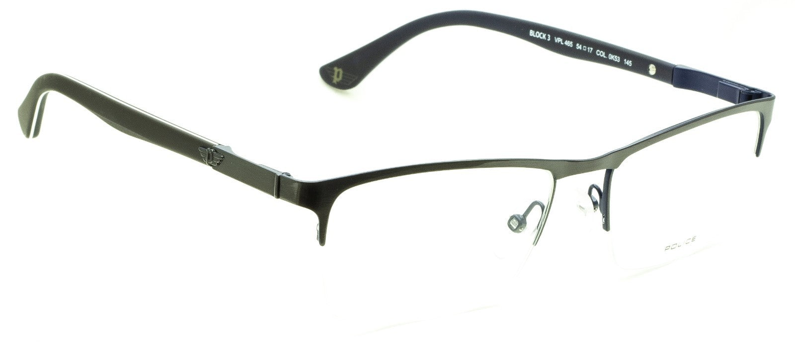 POLICE BLOCK 3 VPL465 COL. 0K53 54mm Eyewear FRAMES RX Optical - New BNIB Italy