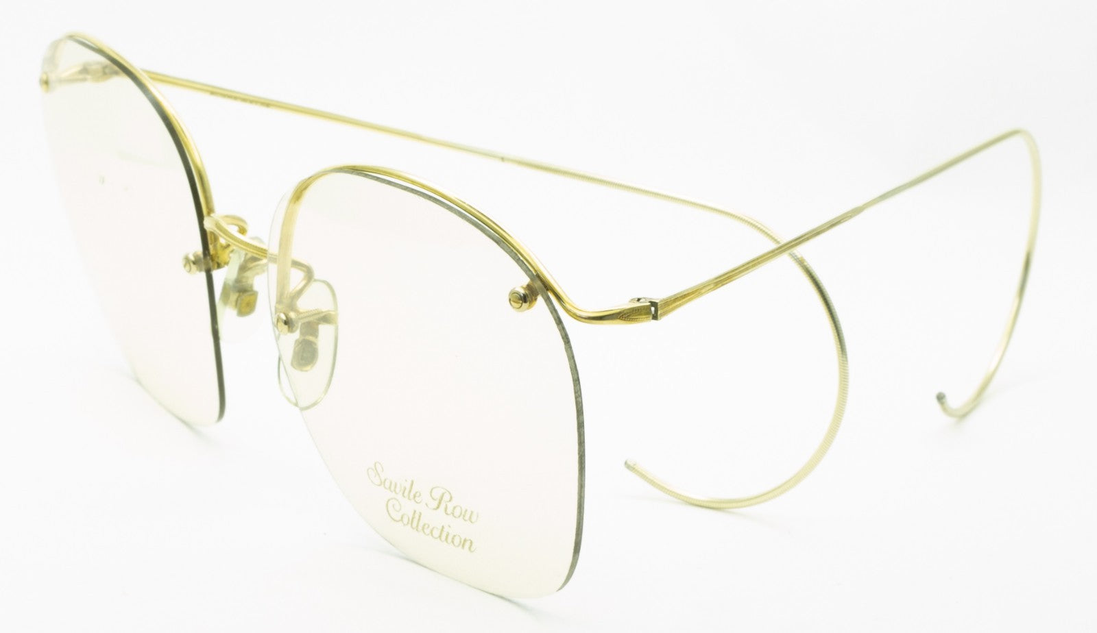 SAVILE ROW ENGLAND Rimway Gold 52x20mm Eyewear FRAMES RX Optical Eyeglasses -NOS