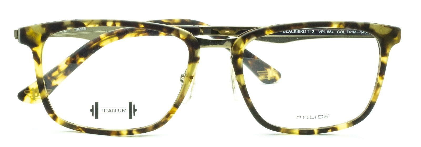 POLICE BLACKBIRD TI 2 VPL684 714M 52mm Eyewear Glasses Optical Eyeglasses - New