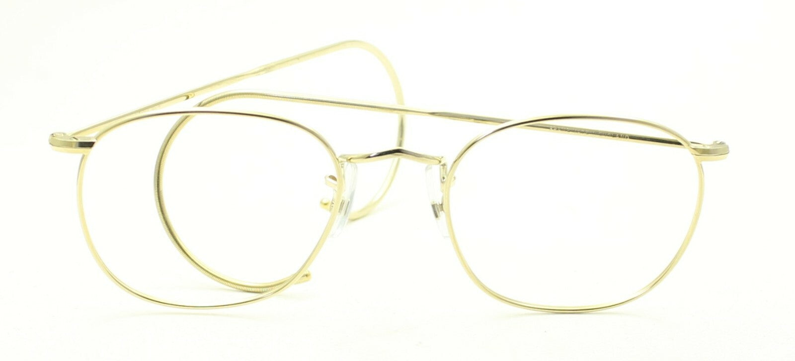SAVILE ROW ENGLAND Gold 48x20mm PANTO Quadra RX Optical Eyeglasses Frames - NOS