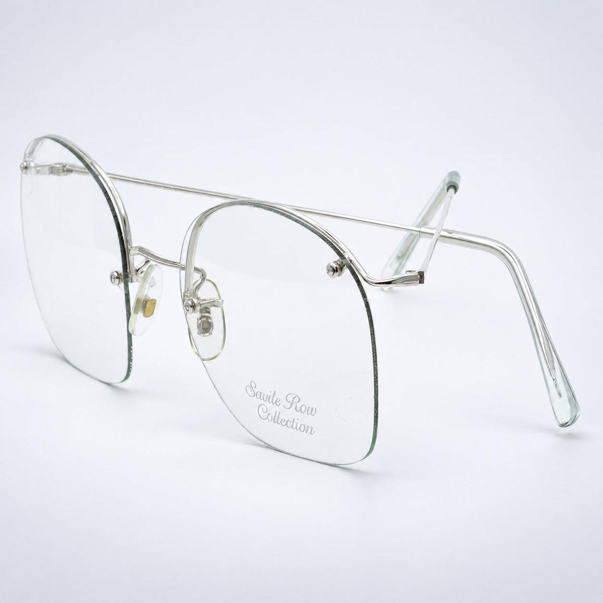 SAVILE ROW ENGLAND Rimway Rhodium 54x22mm Eyewear FRAMES RX Optical - New NOS