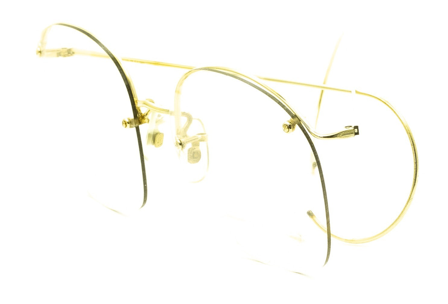 ALGHA (SAVILE ROW) Rimway Gold 54x18mm Eyewear FRAMES RX Optical Eyeglasses -NOS