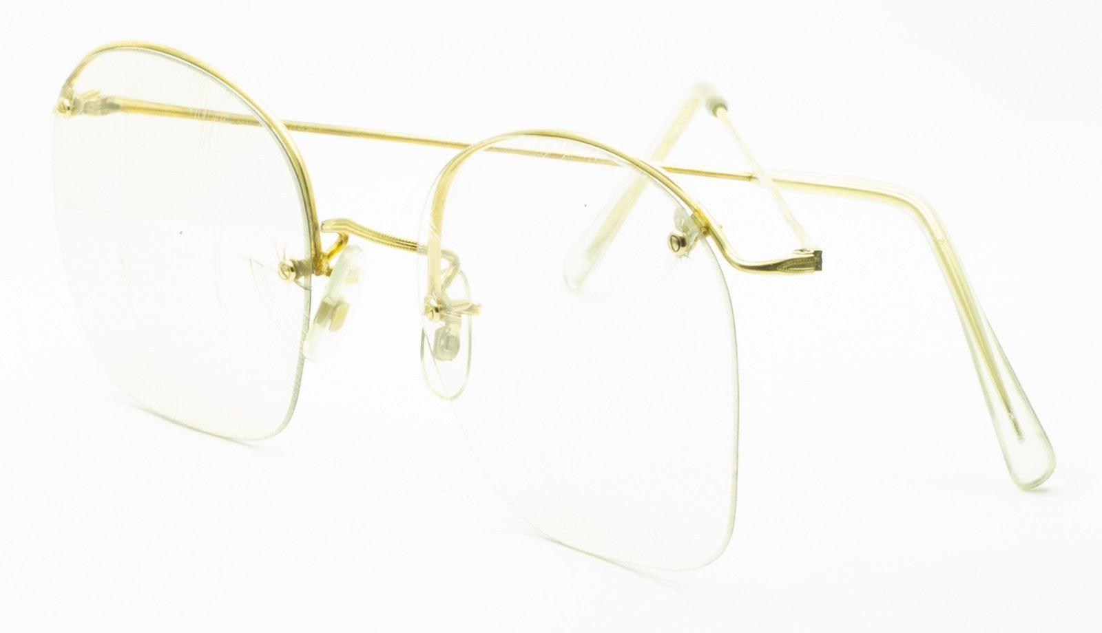 ALGHA (SAVILE ROW) Rimway Gold 52x20mm Eyewear FRAMES RX Optical Eyeglasses -NOS