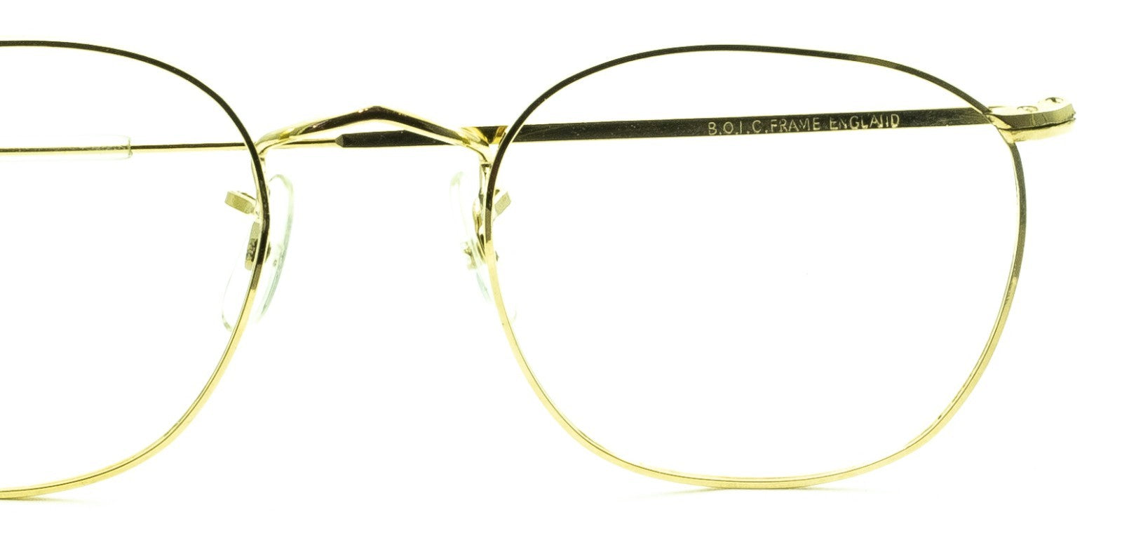 B.O.I.C. (SAVILE ROW) ENGLAND Gold 48x20mm PANTO Quadra RX Optical EyeglassesNOS