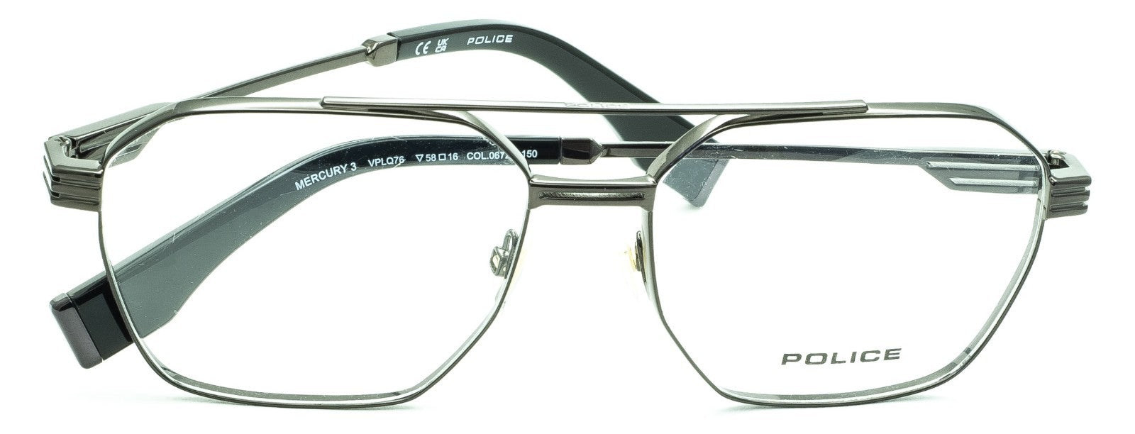 POLICE MERCURY 3 VPL Q76 COL. 0672 58mm Eyewear FRAMES Glasses RX Optical - New