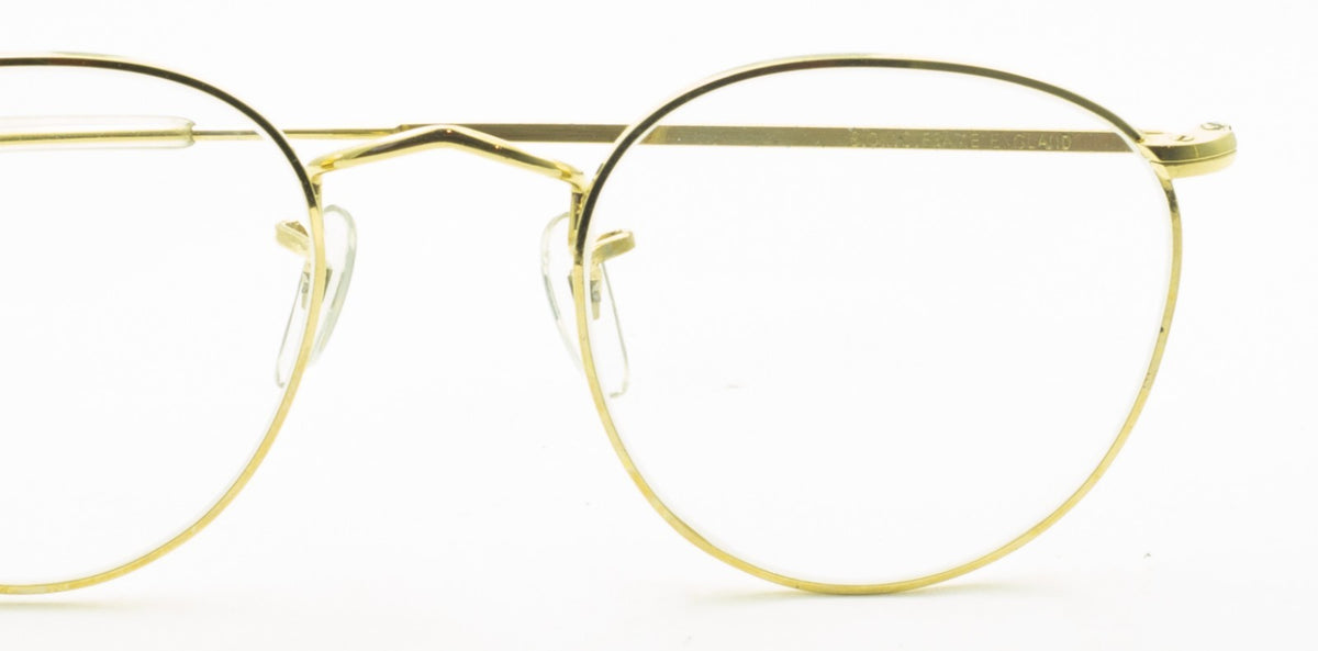 B.O.I.C. (SAVILE ROW) ENGLAND Gold 47x22mm Quadra Frames RX Optical Eyeglasses