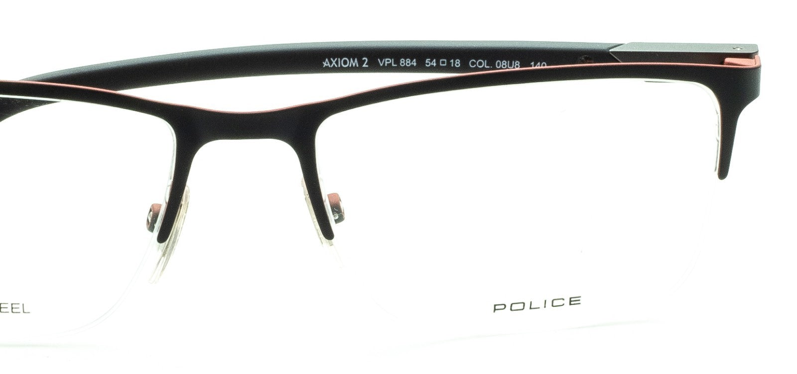 POLICE AXIOM 2 VPL884 COL. 08U8 54mm Eyewear FRAMES RX Optical - New BNIB Italy