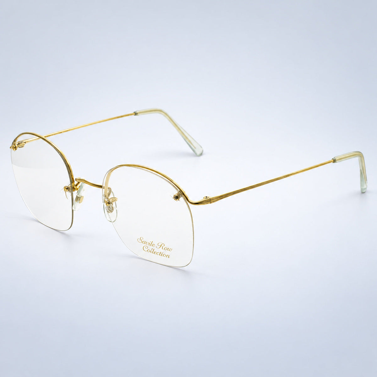 SAVILE ROW ENGLAND Rimway Gold 53x19mm Eyewear FRAMES RX Optical Eyeglasses -NOS