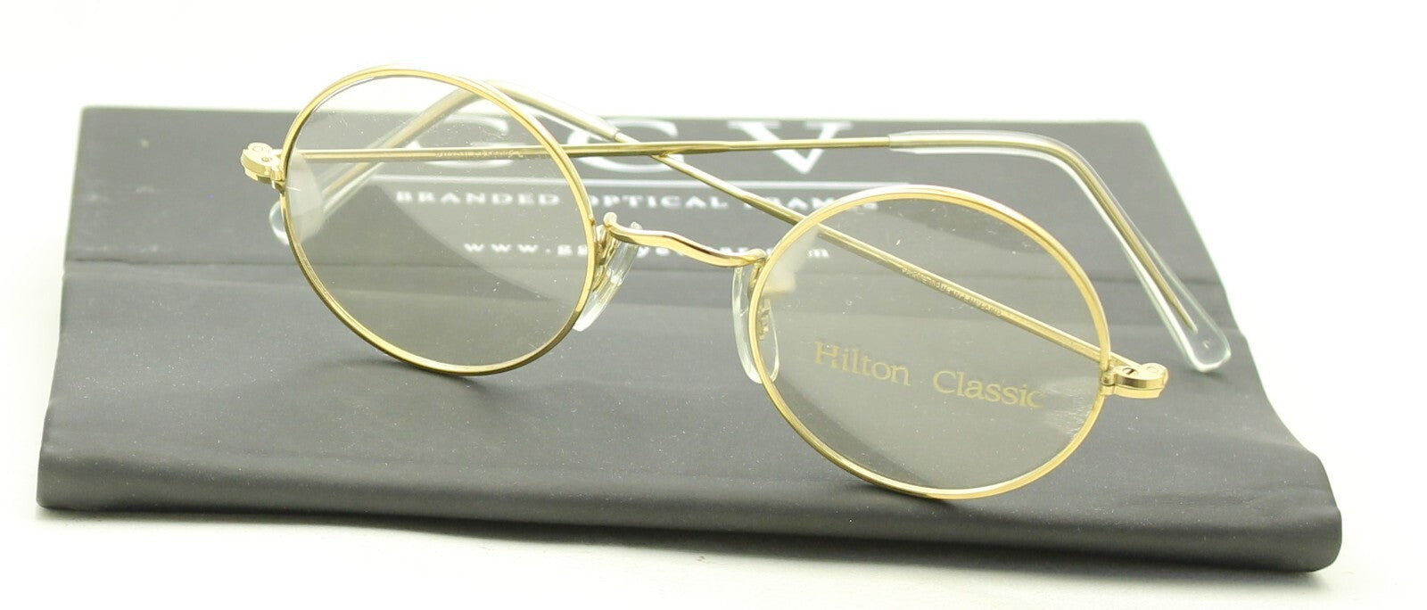 Hilton Classic 2 (SAVILE ROW) Round Gold 42x20mm FRAMES RX Optical Glasses - NOS