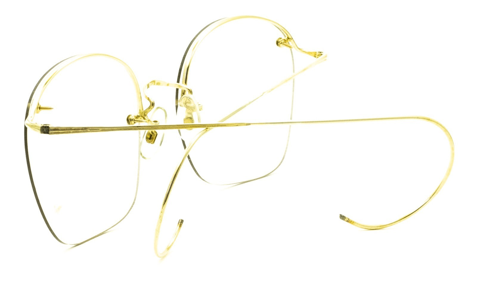 ALGHA (SAVILE ROW) Rimway Gold 52x18mm Eyewear FRAMES RX Optical Eyeglasses -NOS