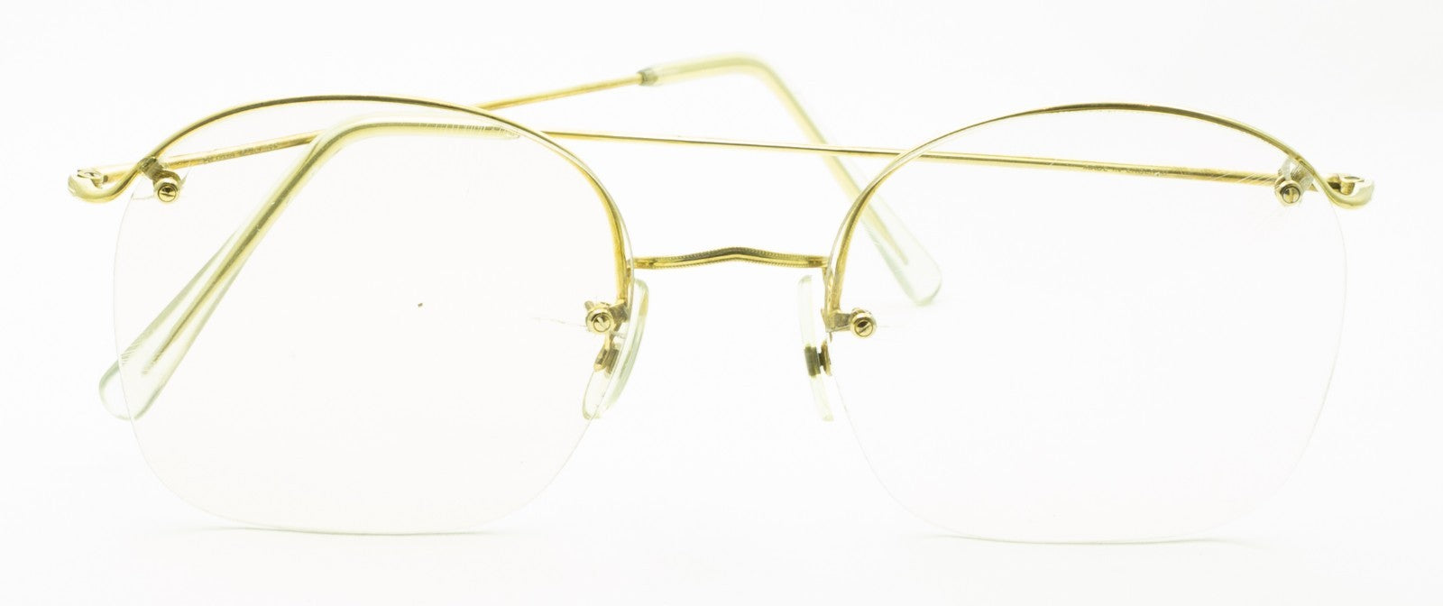 ALGHA (SAVILE ROW) Rimway Gold 52x20mm Eyewear FRAMES RX Optical Eyeglasses -NOS