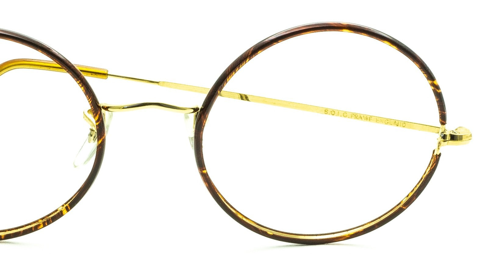 B.O.I.C. (SAVILE ROW) ENGLAND Gold 51x20mm Round RX Optical Frames Eyeglasses