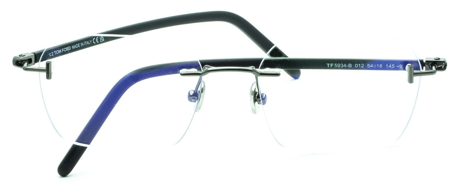 TOM FORD TF5934-B 012 54mm Blue Block Glasses Frames Eyewear RX - New BNIB Italy