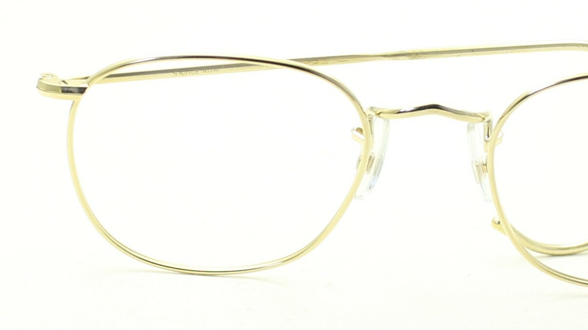 SAVILE ROW ENGLAND Gold 48x20mm PANTO Quadra RX Optical Eyeglasses Frames - NOS