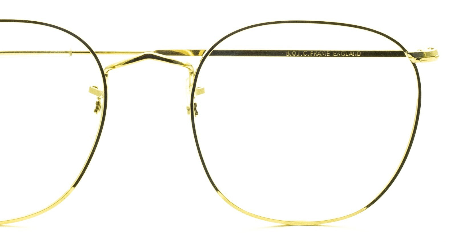 B.O.I.C. (SAVILE ROW) ENGLAND Gold 54x20mm PANTO Quadra RX Optical EyeglassesNOS