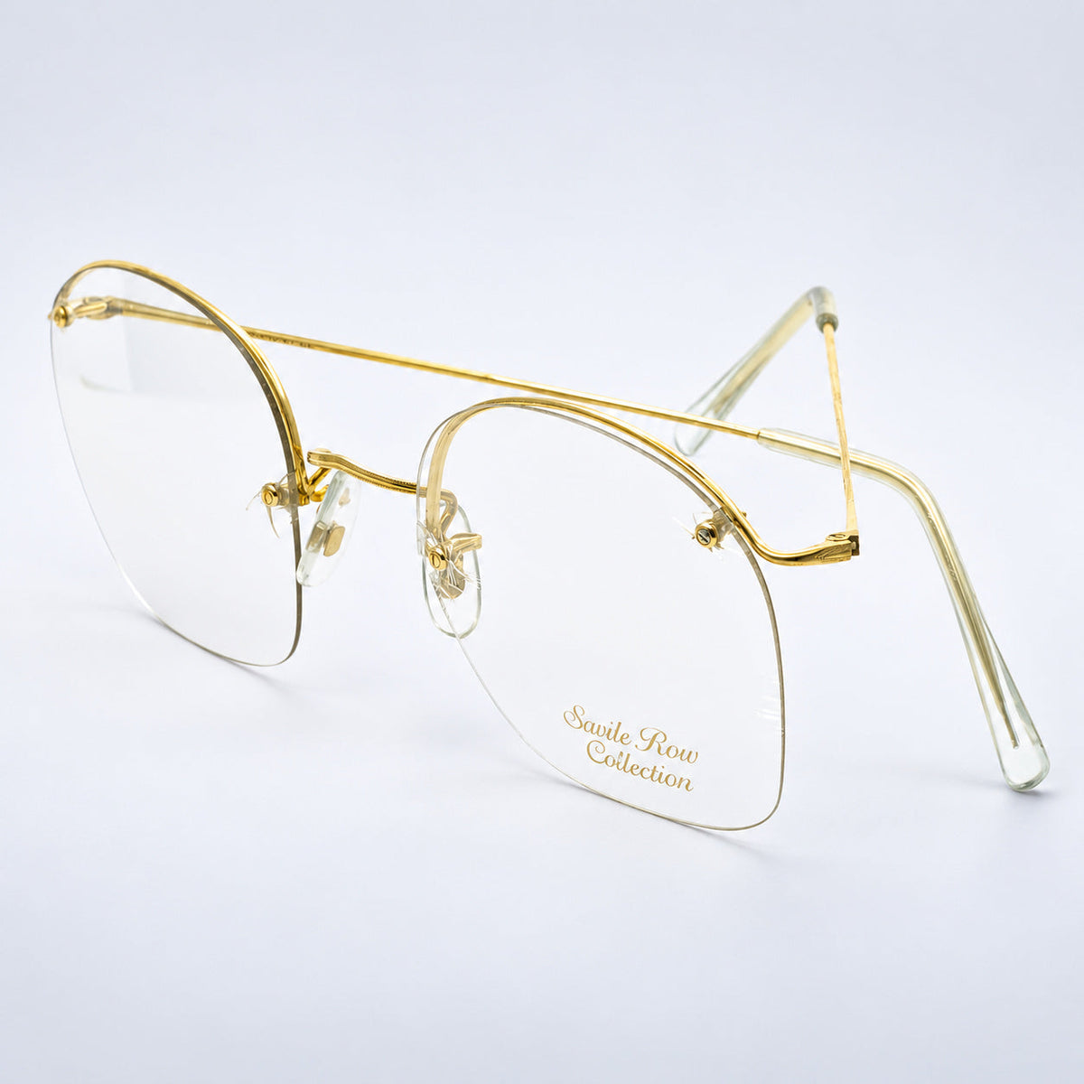 SAVILE ROW ENGLAND Rimway Gold 52x18mm Eyewear FRAMES RX Optical Eyeglasses -NOS