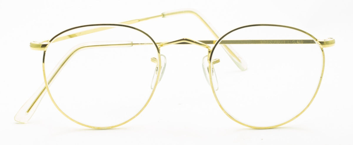 B.O.I.C. (SAVILE ROW) ENGLAND Gold 47x22mm Quadra Frames RX Optical Eyeglasses