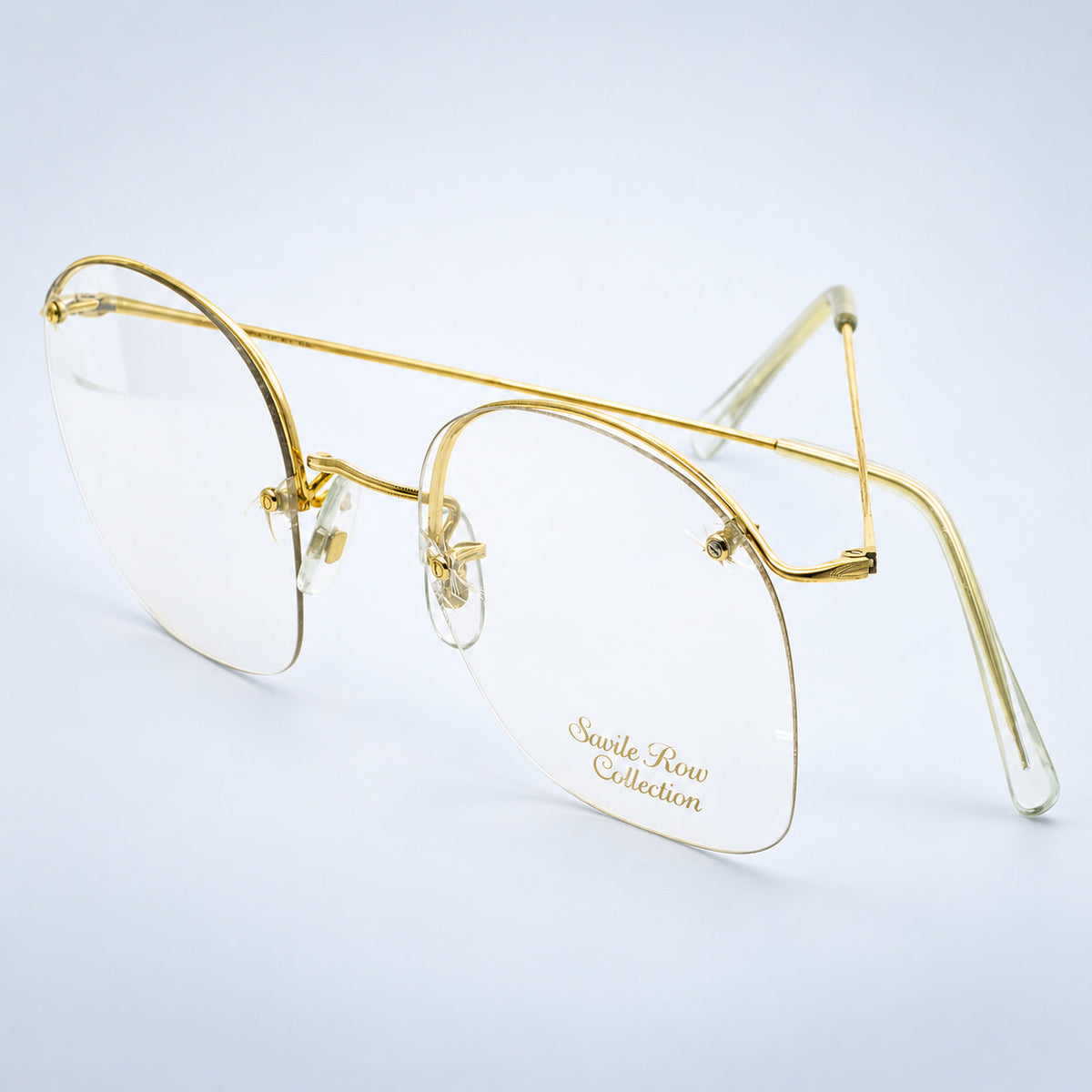 SAVILE ROW ENGLAND Rimway Gold 53x19mm Eyewear FRAMES RX Optical Eyeglasses -NOS