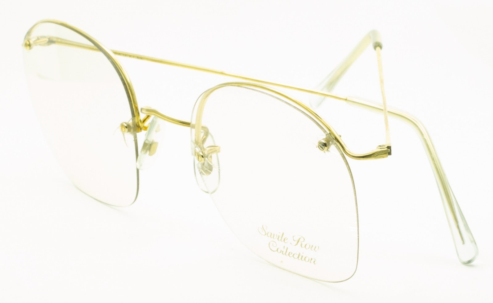 SAVILE ROW ENGLAND Rimway Gold 53x19mm Eyewear FRAMES RX Optical Eyeglasses -NOS