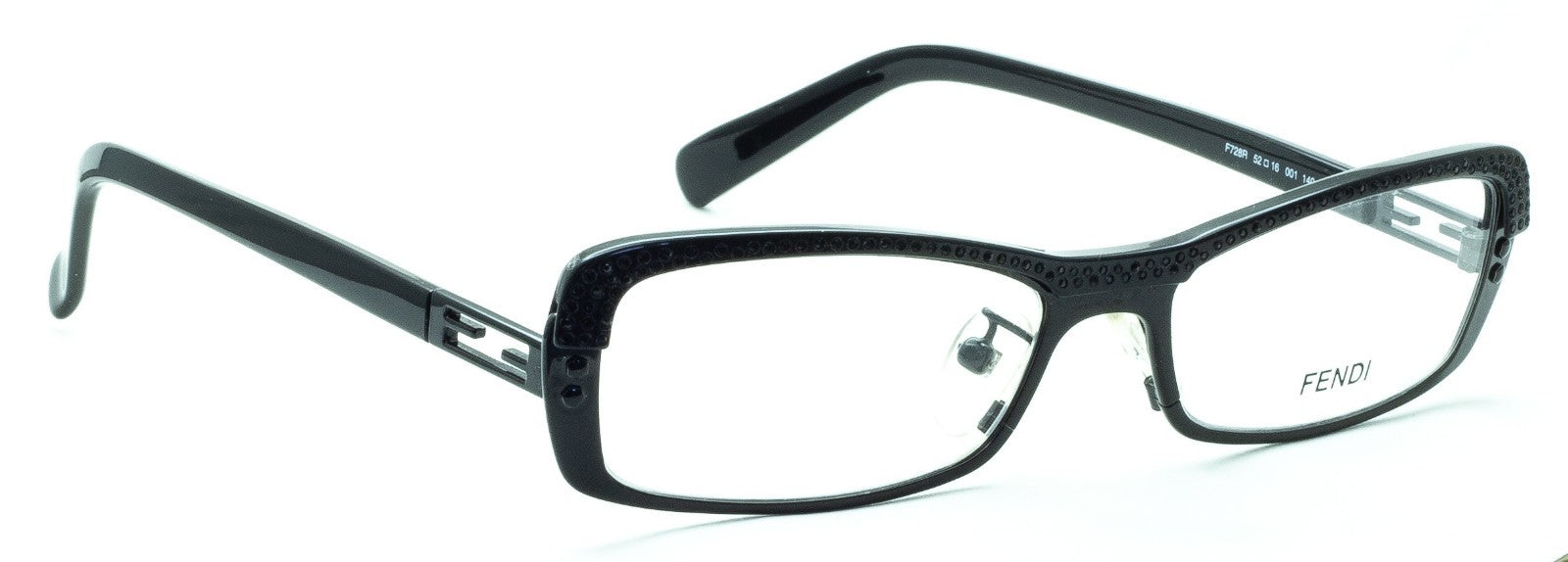 FENDI F728R 001 52mm Vintage RX Optical FRAMES Glasses Eyeglasses New NOS Italy