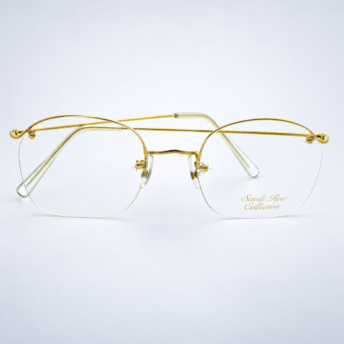 SAVILE ROW ENGLAND Rimway Gold 52x17mm Eyewear FRAMES RX Optical Eyeglasses -NOS