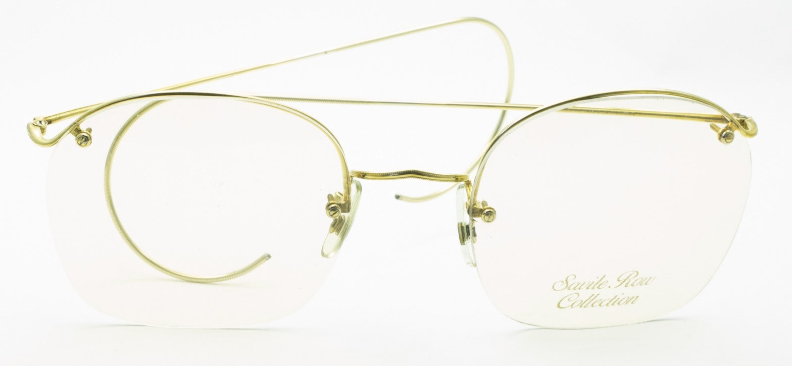SAVILE ROW ENGLAND Rimway Gold 52x20mm Eyewear FRAMES RX Optical Eyeglasses -NOS