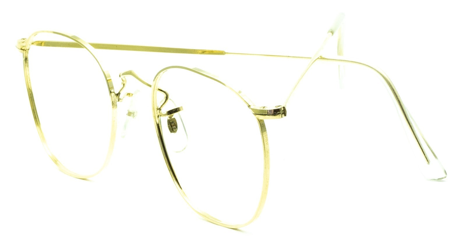 B.O.I.C. (SAVILE ROW) ENGLAND Gold 48x20mm PANTO Quadra RX Optical EyeglassesNOS