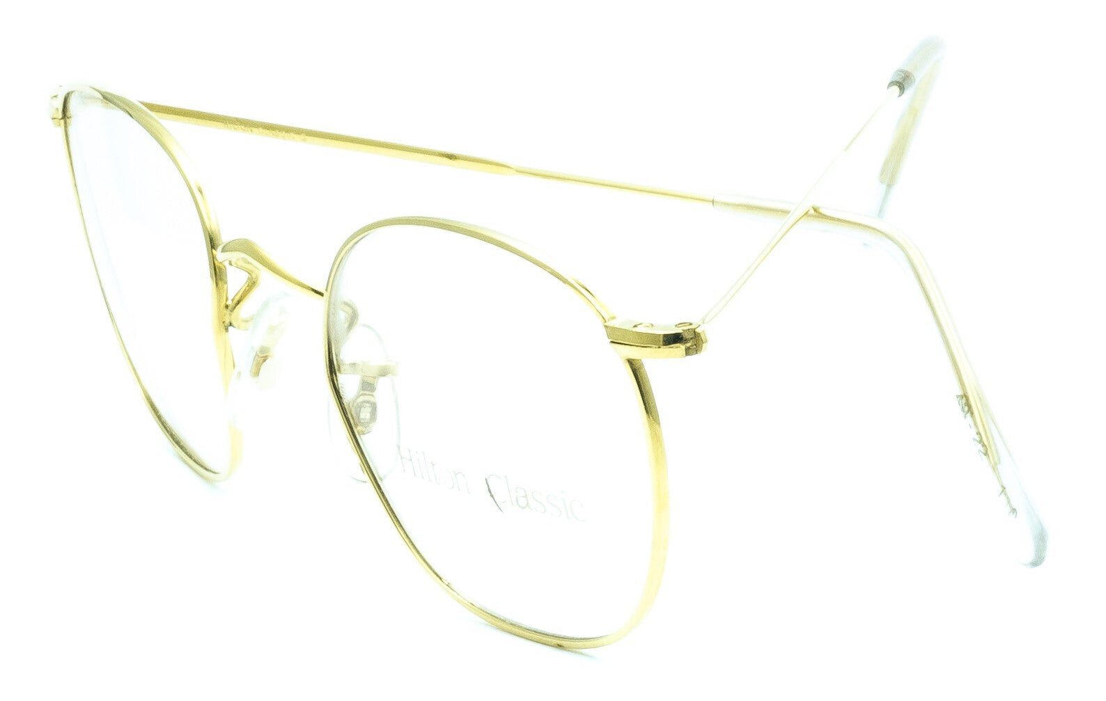Hilton Classic 3 (SAVILE ROW) Quadra Gold 49x22mm FRAMES RX Optical Eyewear NOS