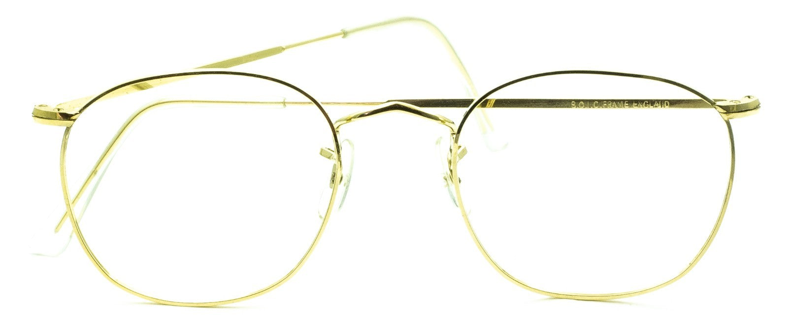 B.O.I.C. (SAVILE ROW) ENGLAND Gold 48x20mm PANTO Quadra RX Optical EyeglassesNOS