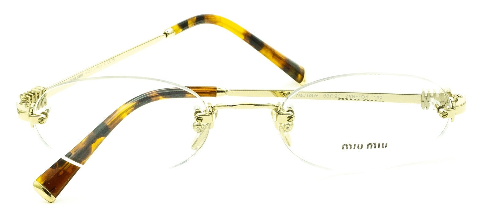 MIU MIU VMU 53W ZVN-1O1 53mm Eyewear FRAMES RX Optical Eyeglasses Glasses- Italy