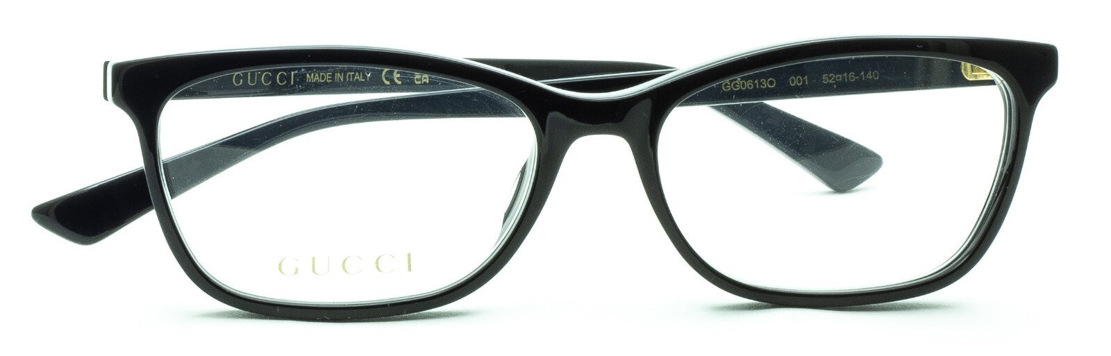 GUCCI GG 0613O 001 52mm Eyewear FRAMES Glasses RX Optical Eyeglasses New - Italy