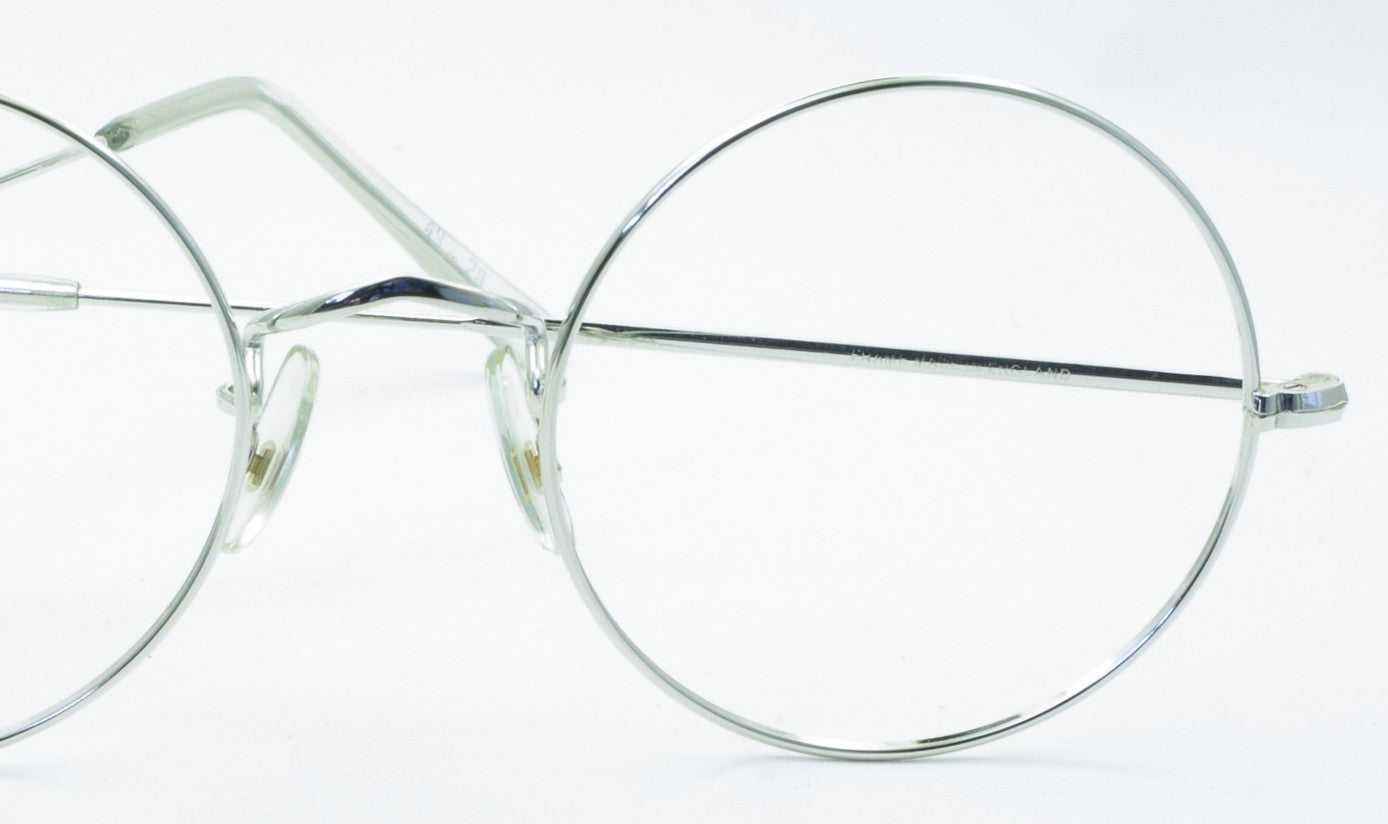 SAVILE ROW ENGLAND 14KT GF Rhodium Round 49x20mm FRAMES RX Optical Glasses New