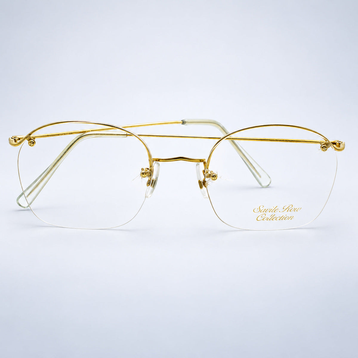 SAVILE ROW ENGLAND Rimway Gold 52x18mm Eyewear FRAMES RX Optical Eyeglasses -NOS