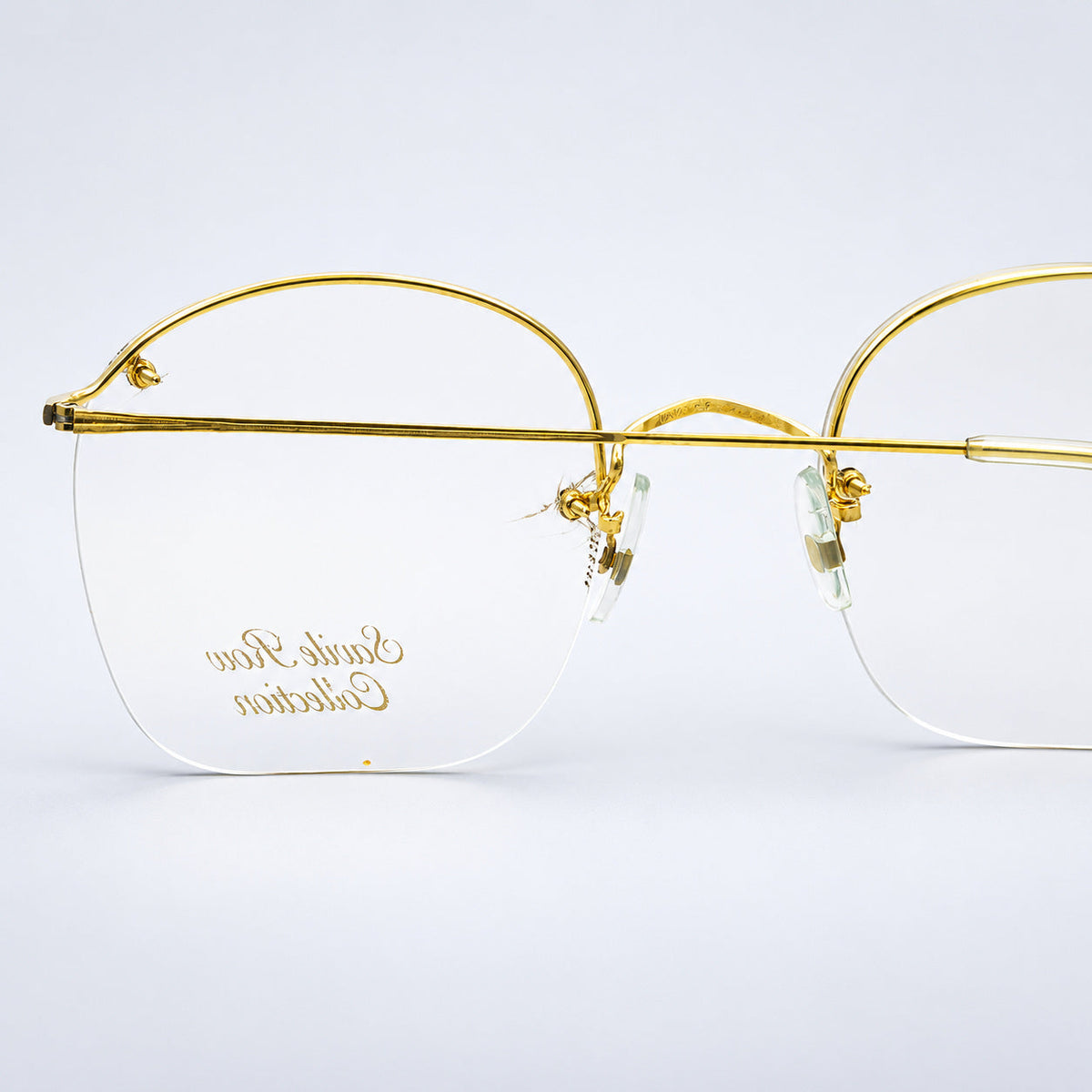 SAVILE ROW ENGLAND Rimway Gold 52x17mm Eyewear FRAMES RX Optical Eyeglasses -NOS