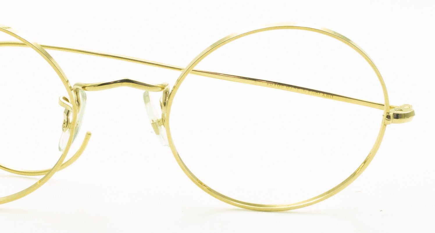 SAVILE ROW ENGLAND Gold 48x20mm Round Eyewear FRAMES Eyeglasses Optical Glasses