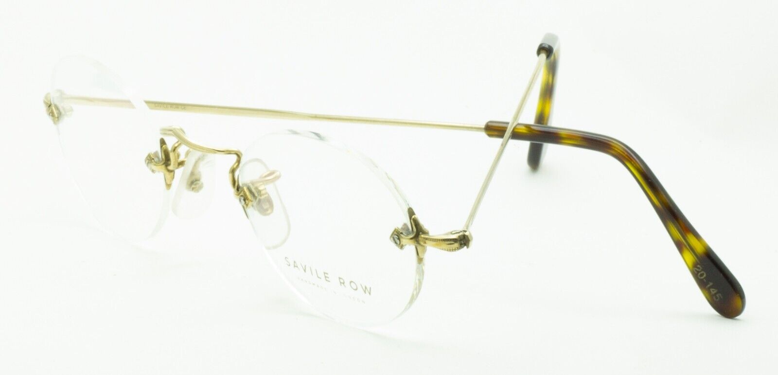 SAVILE ROW ENGLAND Gold 45x18mm RIMLESS  RX Optical Eyeglasses Frames Glasses